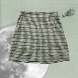 John Galt Green and White Plaid Cara Skirt